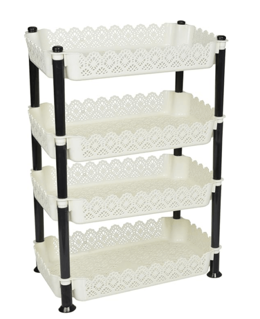 ARISTO Plastic Storage Rack 4 Shelfs, White (1 Piece), Medium (VR10935) - Image 2